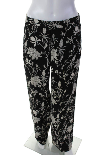 Scotch & Soda Womens Floral Two Pocket Mid-Rise Straight Leg Pants Black Size S