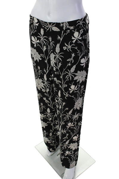 Scotch & Soda Womens Floral Two Pocket Mid-Rise Straight Leg Pants Black Size S