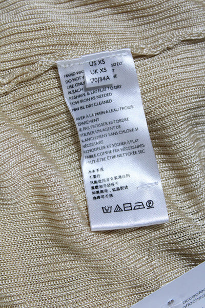 Free People Womens Button Down Crew Neck Sweater Beige Size Extra Small