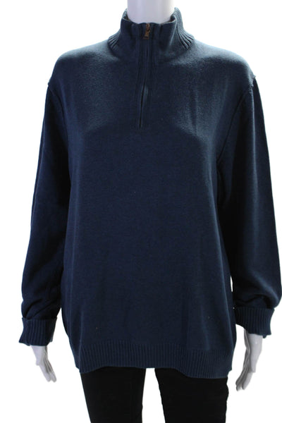 Calvin Klein Women's High Neck Long Sleeves Pullover Sweater Blue Size M