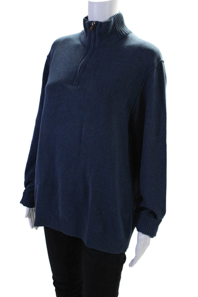 Calvin Klein Women's High Neck Long Sleeves Pullover Sweater Blue Size M