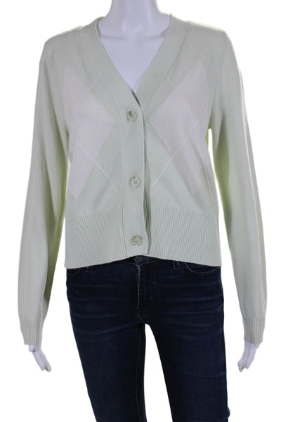 525 womens Long Sleeve V Neck Button Down Cardigan Sweater Green Medium