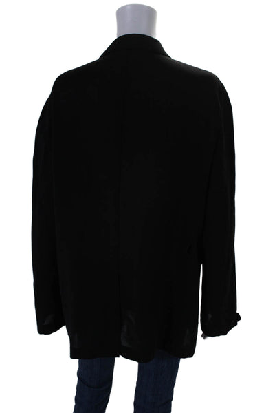 Lorraine Women's Long Sleeves Patch Pockets Button Down Shirt Black Size L