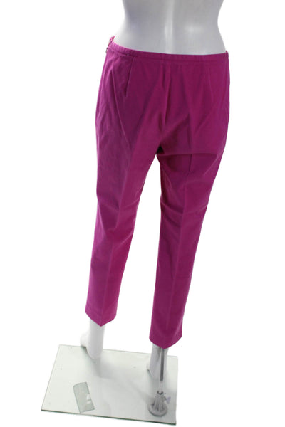 J. Mclaughlin Womens Side Zip High Rise Pleated Pants Pink Cotton Size 4