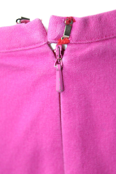 J. Mclaughlin Womens Side Zip High Rise Pleated Pants Pink Cotton Size 4