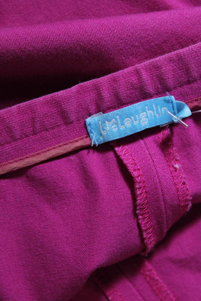 J. Mclaughlin Womens Side Zip High Rise Pleated Pants Pink Cotton Size 4