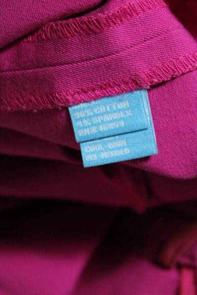 J. Mclaughlin Womens Side Zip High Rise Pleated Pants Pink Cotton Size 4