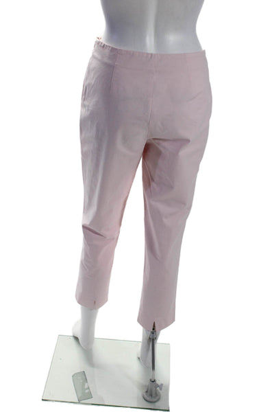 Les Copains Womens Side Zip Mid Rise Straight Leg Trouser Pants Pink Size IT 42