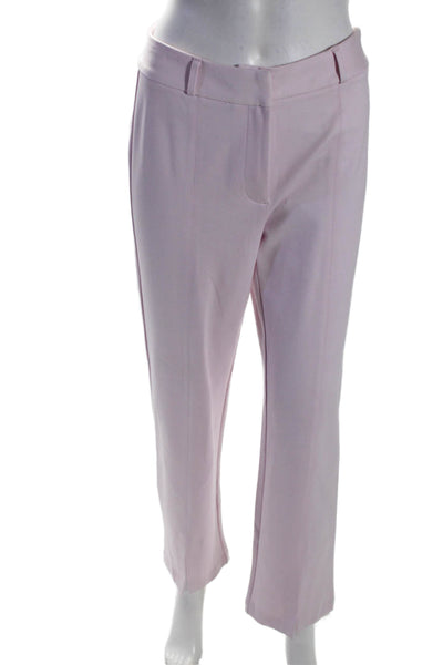 J. Mclaughlin Womens Zipper Fly Mid Rise Front Slit Trouser Pants Pink Size 2