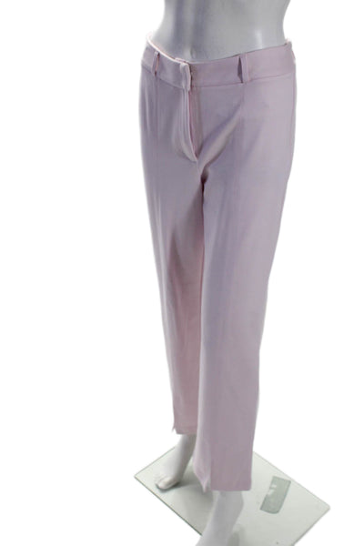 J. Mclaughlin Womens Zipper Fly Mid Rise Front Slit Trouser Pants Pink Size 2