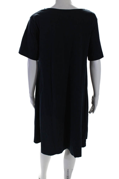 COS Womens Cotton Short Sleeve Scoop Neck Pockets T-Shirt Dress Navy Size M