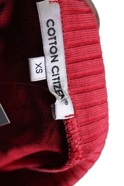 Cotton Citizen Womens Cotton Ribbed Trim Sleeveless V-Neck Crop Top Red Size XS
