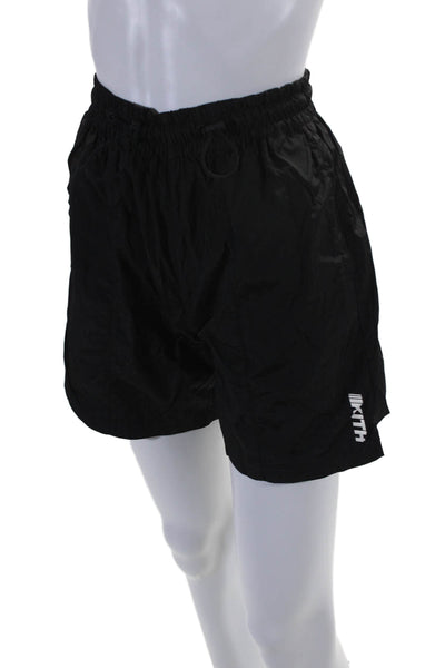 Kith Womens Drawstring Waist Split Hem High Rise Athletic Shorts Black Size XS