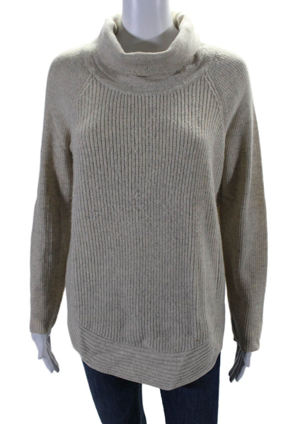 Vince Womens Wool Blend High Neck Long Sleeve Pullover Sweater Beige Size XS