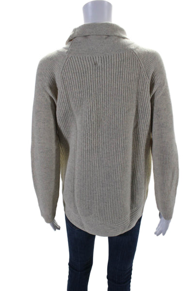 Vince Womens Wool Blend High Neck Long Sleeve Pullover Sweater Beige Size XS