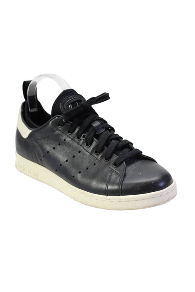 Adidas Mens Leather Two-Toned Round Toe Lace Up Low Top Sneakers Black Size 8.5