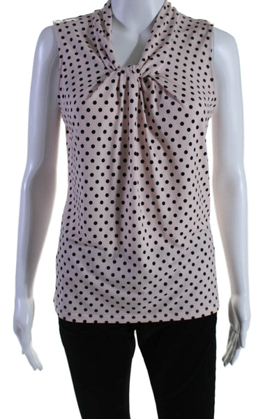 Karl Lagerfeld Womens Polka Dot Sleeveless Blouse Pink Size XS