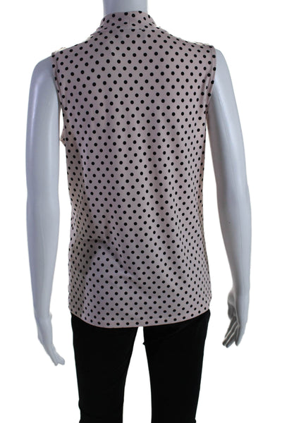 Karl Lagerfeld Womens Polka Dot Sleeveless Blouse Pink Size XS