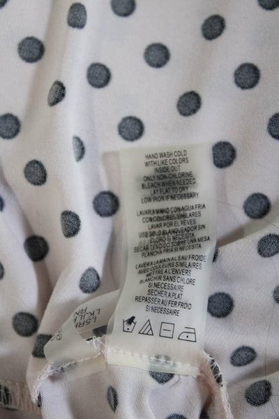 Karl Lagerfeld Womens Polka Dot Sleeveless Blouse Pink Size XS