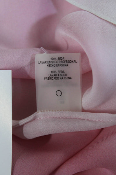 Elie Tahari Women Silk Long Sleeve Ombre Button Down Blouse Pink Size XS