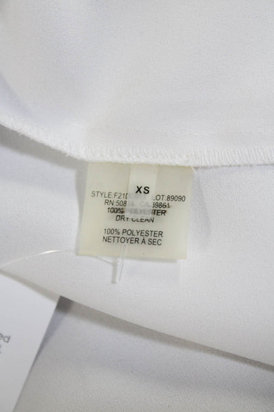 T Tahari Womens Sleeveless Button Down Collared Blouse White Size XS