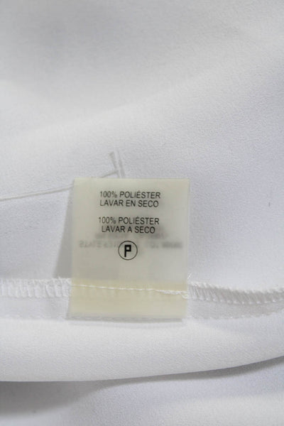 T Tahari Womens Sleeveless Button Down Collared Blouse White Size XS