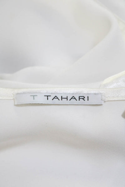 T Tahari Womens Sleeveless Button Down Collared Blouse White Size XS