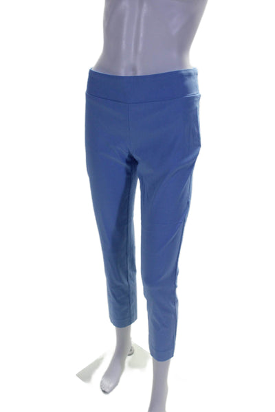 J. Mclaughlin Womens Elastic Waistband Straight Leg Trouser Pants Blue Size 4