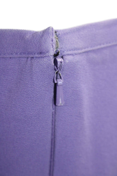 J. Mclaughlin Womens Side Zip Mid Rise Straight Leg Pants Purple Cotton Size 4