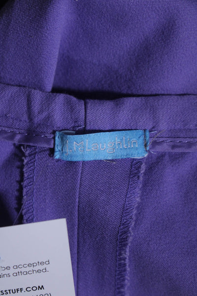 J. Mclaughlin Womens Side Zip Mid Rise Straight Leg Pants Purple Cotton Size 4