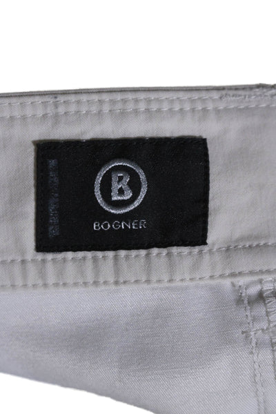 Bogner Womens Zipper Fly Mid Rise Straight Cropped Pants White Cotton Size 6