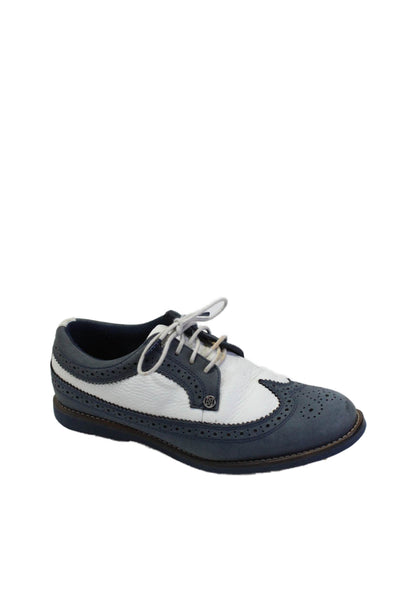 G/Fore Womens Lace Up Low Top Wingtip Oxfords Blue White Leather Size 8