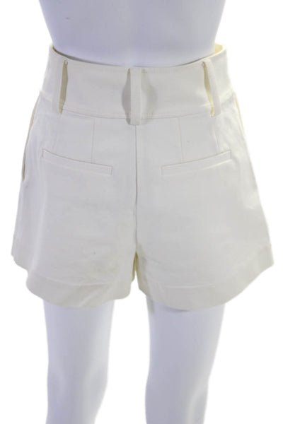 Derek Lam 10 Crosby Womens Cotton Texture Pleated Zip Button White Shorts Size 0