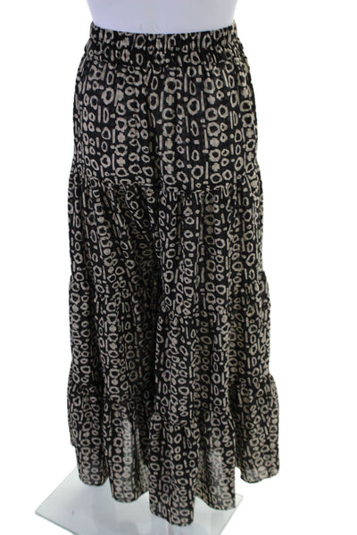 Alexis Womens Animal Print Wide leg Flare Casual Pants Brown Size XS