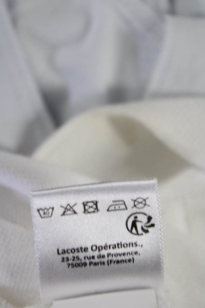 Lacoste Kids Texture Short Sleeve Button Collar Polo T-shirt White Size 12