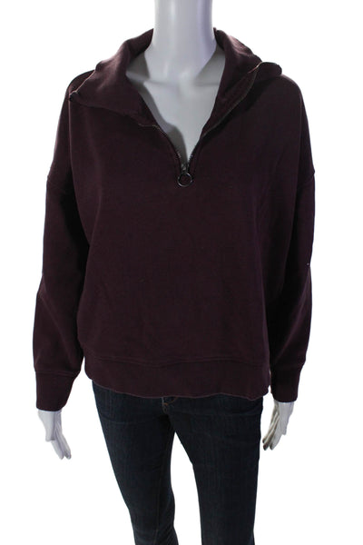 Athleta Womens Long Sleeve High Neck 1/2 Zip Sweater Purple Size Small