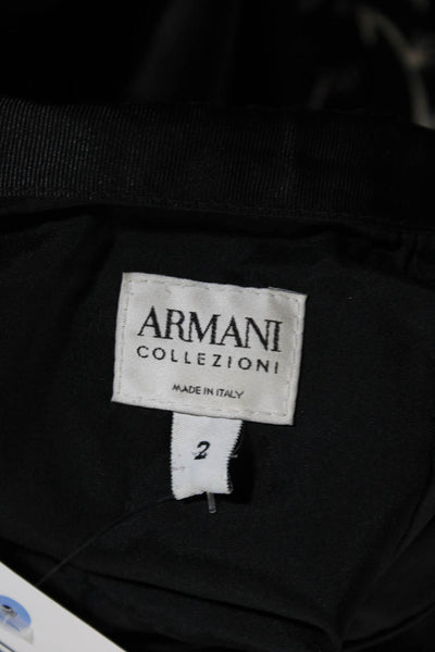 Armani Collezioni Womens Leather Knee Length Lined Pencil Skirt Black Size 2