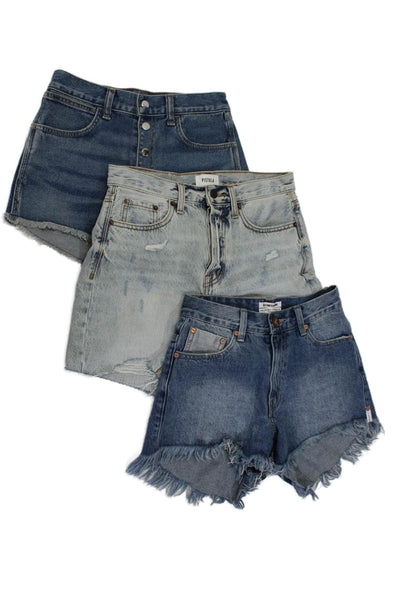 One X One Teaspoon Pistola Rag & Bone/Jean Womens Denim Shorts Size 26 25 Lot 3