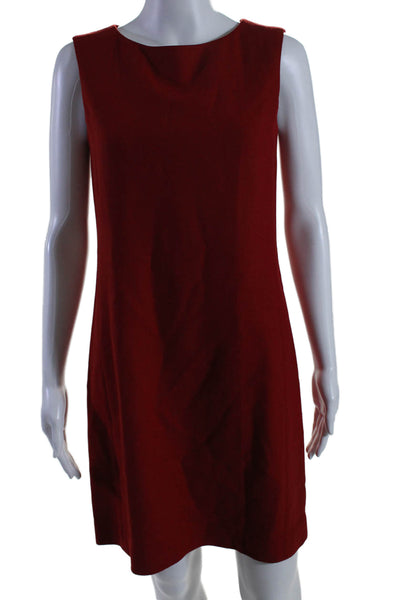 Oscar de la Renta Women's Round Neck Sleeveless Two Piece Dress Set Red Size 4