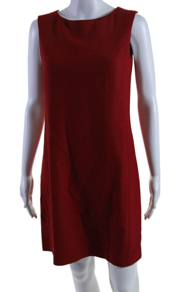 Oscar de la Renta Women's Round Neck Sleeveless Two Piece Dress Set Red Size 4