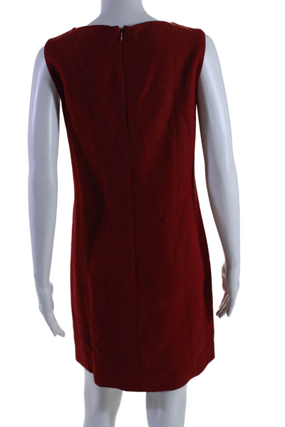 Oscar de la Renta Women's Round Neck Sleeveless Two Piece Dress Set Red Size 4