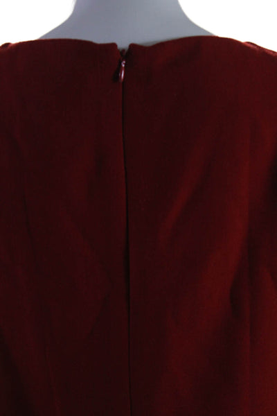 Oscar de la Renta Women's Round Neck Sleeveless Two Piece Dress Set Red Size 4