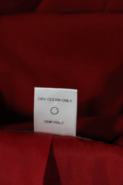 Oscar de la Renta Women's Round Neck Sleeveless Two Piece Dress Set Red Size 4