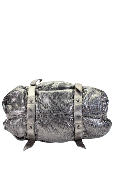 Botkier Women's Zip Closure Top Handle Shoulder Handbag Silver Metallic Size M