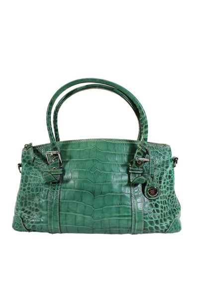 Dooney & Bourke Women's Zip Closure Leather Top Handle  Handbag Green Size M