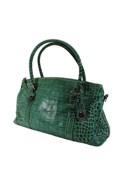 Dooney & Bourke Women's Zip Closure Leather Top Handle  Handbag Green Size M