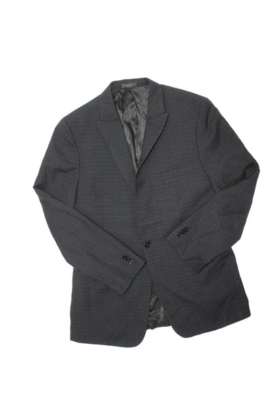 John Varvatos Boys Single Button Pointed Lapel Blazer Jacket Black Wool Size 18R