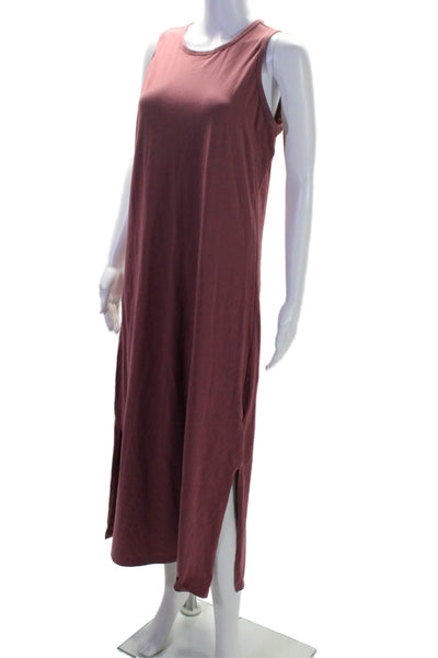 Athleta Womens Cotton Faded Red Scoop Neck Sleeveless Maxi Dress Size M