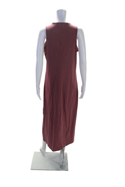 Athleta Womens Cotton Faded Red Scoop Neck Sleeveless Maxi Dress Size M