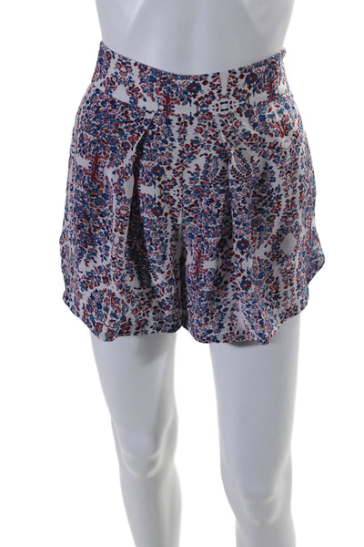 Rebecca Taylor Womens Silk Floral Print Pleated Front Shorts Multi Colored Size